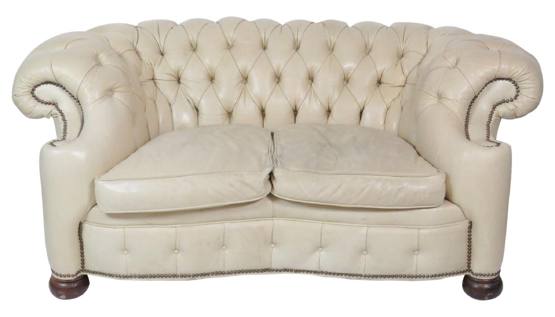 Old Hickory Tannery Tufted Leather Chesterfield Sofa