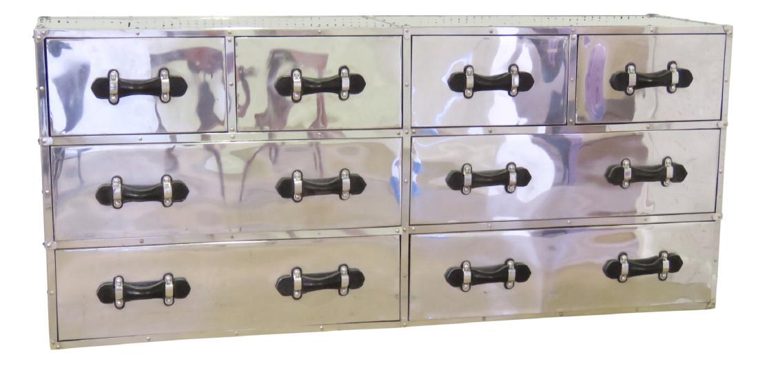 RESTORATION HARDWARE STYLE CHROME CAMPAIGN CHEST (1 of 5)