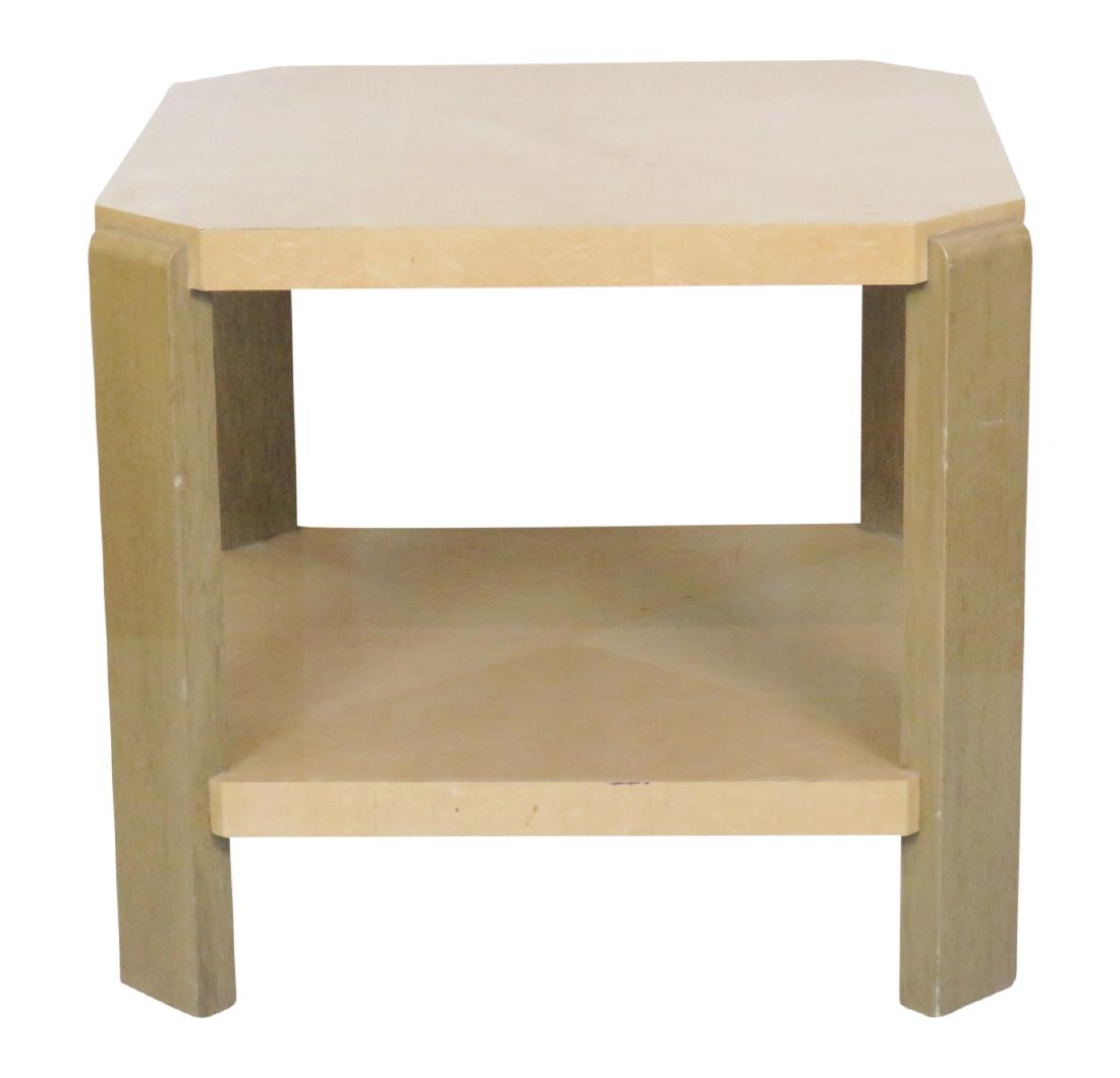 FAUX OSTRCH LACQUERED SIDE TABLE (1 of 6)