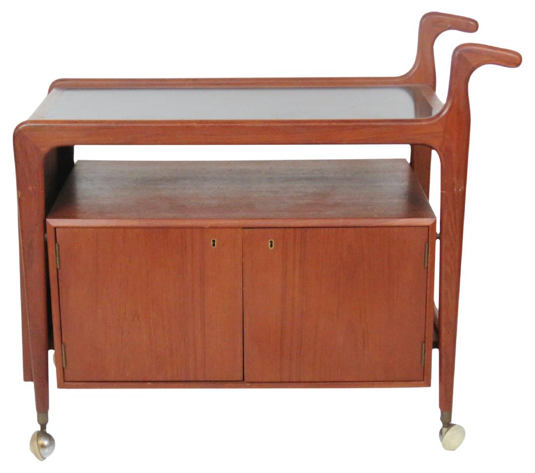 DANISH MODERN TEAK ROLLING CART (1 of 6)