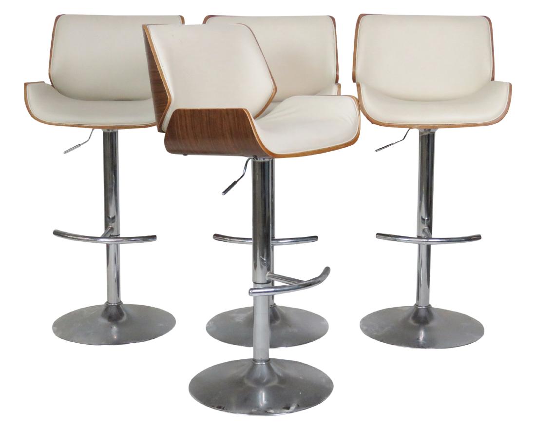 4 MODERN DESIGN CHROME SWIVEL BAR STOOLS (1 of 6)
