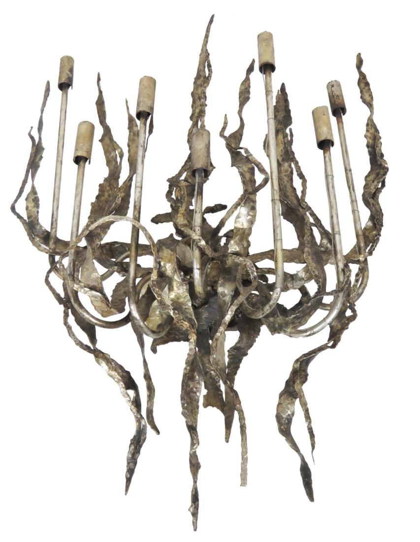 LARGE 48" ITALIAN MODERN BRUTALIST WALL SCONCE (1 of 4)