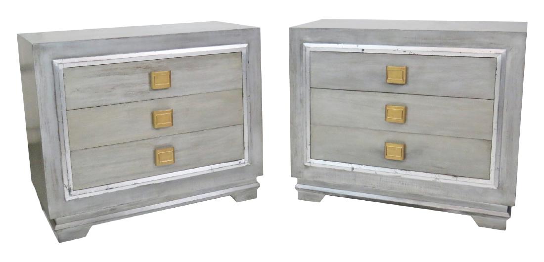 Pair JAMES MONT STYLE SILVER GILT CHESTS (1 of 5)
