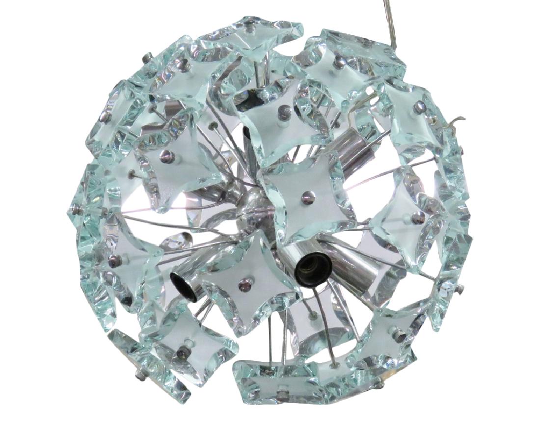 ITALIAN MODERN CHROME & GLASS SPUTNIK CHANDELIER (1 of 2)