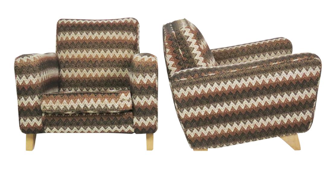 Pair MODERN UPHOLSTERED LOUNGE CHAIRS (1 of 4)