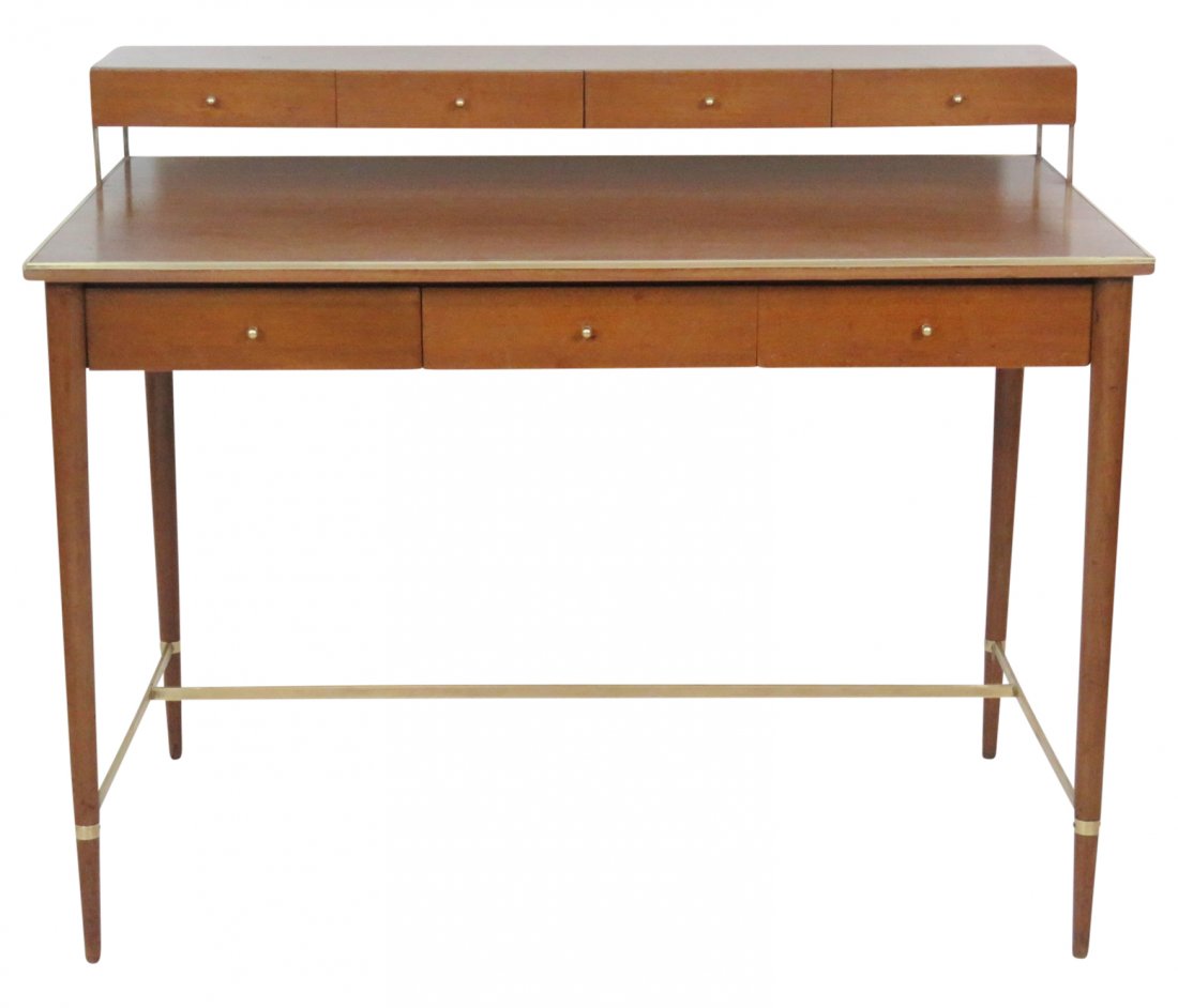 PAUL MCCOBB BRASS & WALNUT DESK (1 of 7)