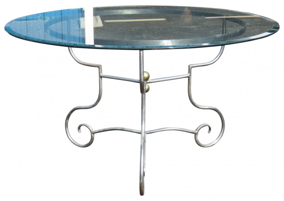 JANSEN STYLE CHROME & GLASS CENTER TABLE (1 of 4)