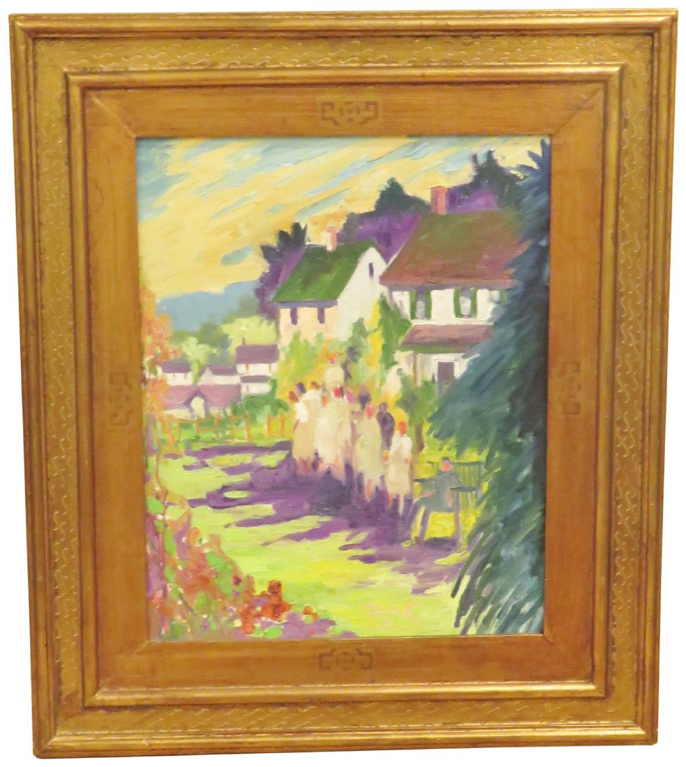 JOSEPH BARRETT OIL PAINTING "WEDDING, DOYLESTOWN" (1 of 5)