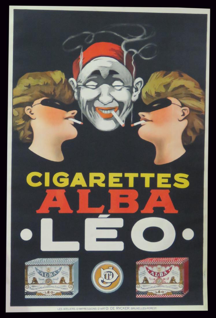 DE RYCKER BELGIUM CIGARETTE POSTER ALBA LEO (1 of 5)