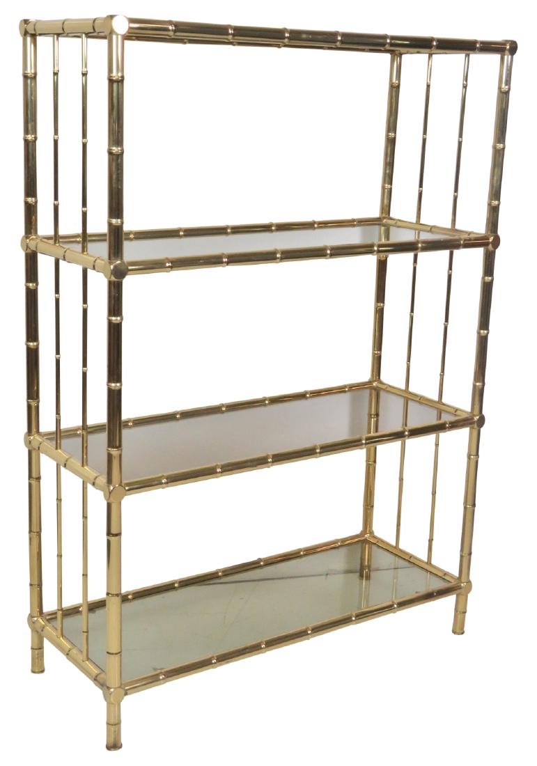 ROMEO REGA STYLE BRASS FAUX BAMBOO ETAGERE (1 of 4)