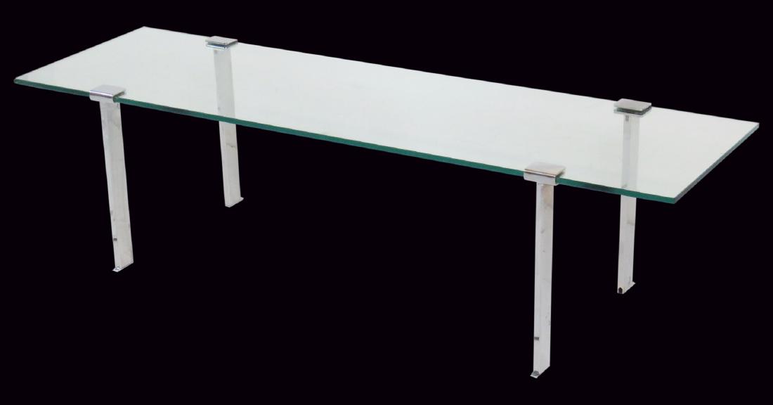 MODERN DESIGN CHROME GLASS TOP COFFEE TABLE (1 of 5)