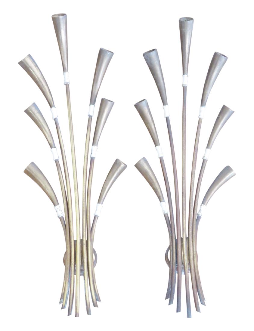 Pair ITALIAN MODERN METAL SCONCES (1 of 4)