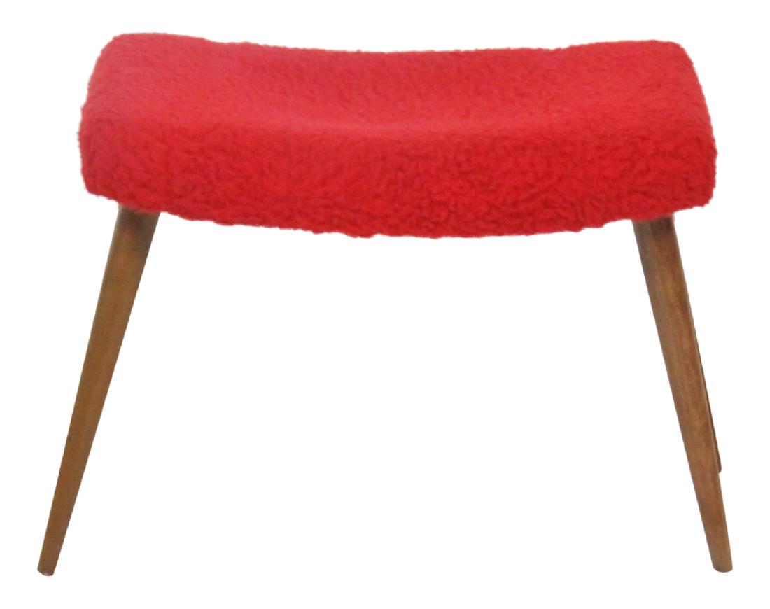 MODERN BUFFA STYLE UPHOLSTERED FOOTSTOOL (1 of 3)
