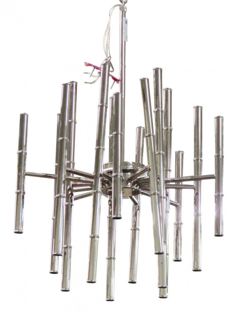 PARZINGER STYLE CHROME CHANDELIER (1 of 3)