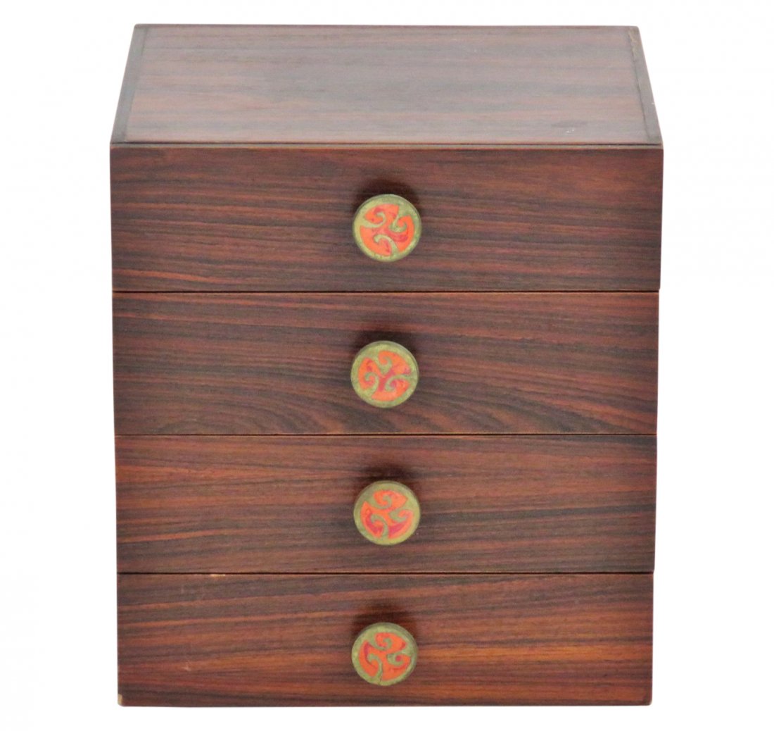 MODERN DESIGN ROSEWOOD 4 DRAWER BOX (1 of 6)