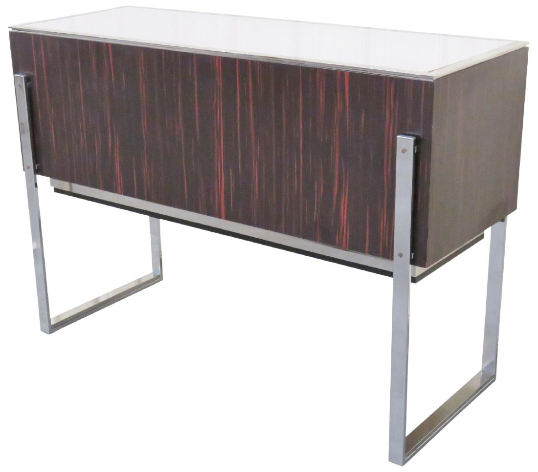 MODERN DESIGN CHROME & ROSEWOOD LAMINATE CONSOLE TABLE (1 of 4)