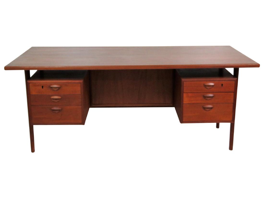 DANISH MODERN TEAK FLOATING TOP DESK (1 of 6)