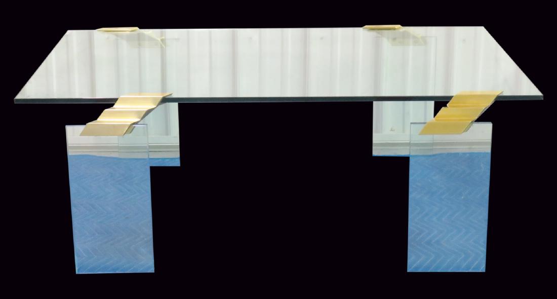 MODERN DESIGN BRASS & GLASS COFFEE TABLE (1 of 3)