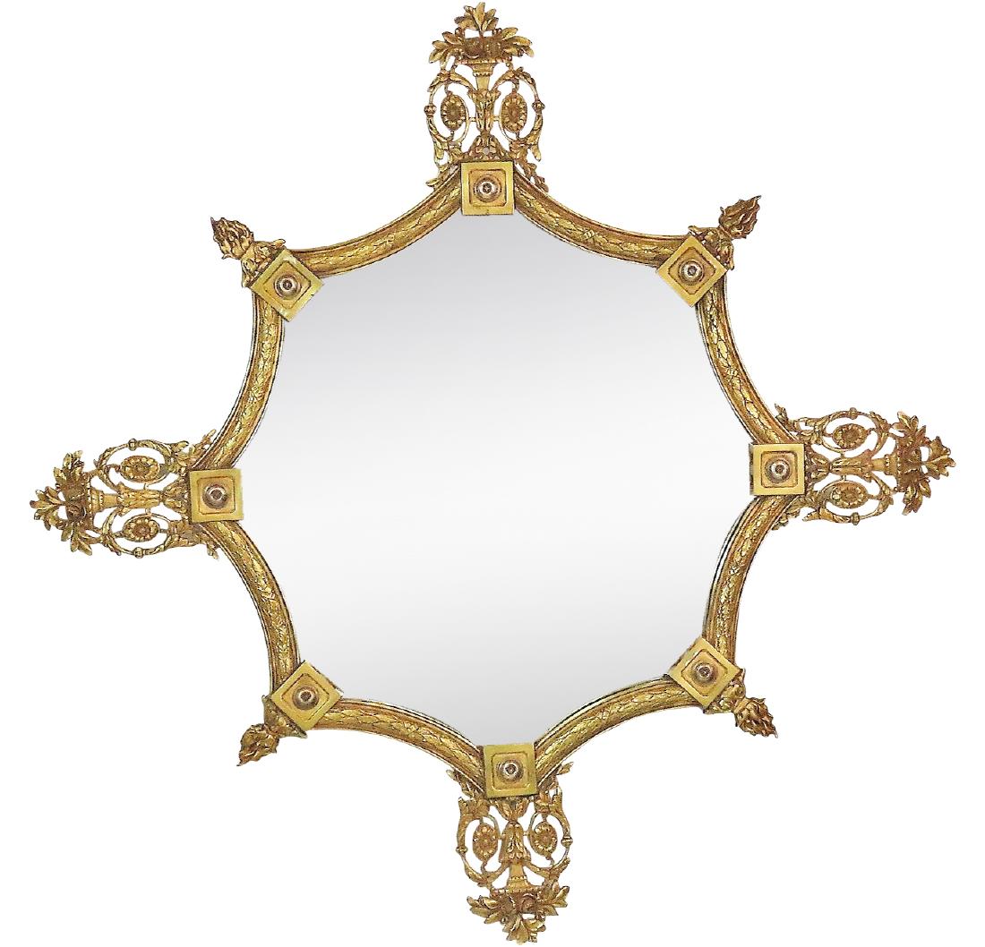 DECO STYLE BRASS HANGING MIRROR (1 of 5)
