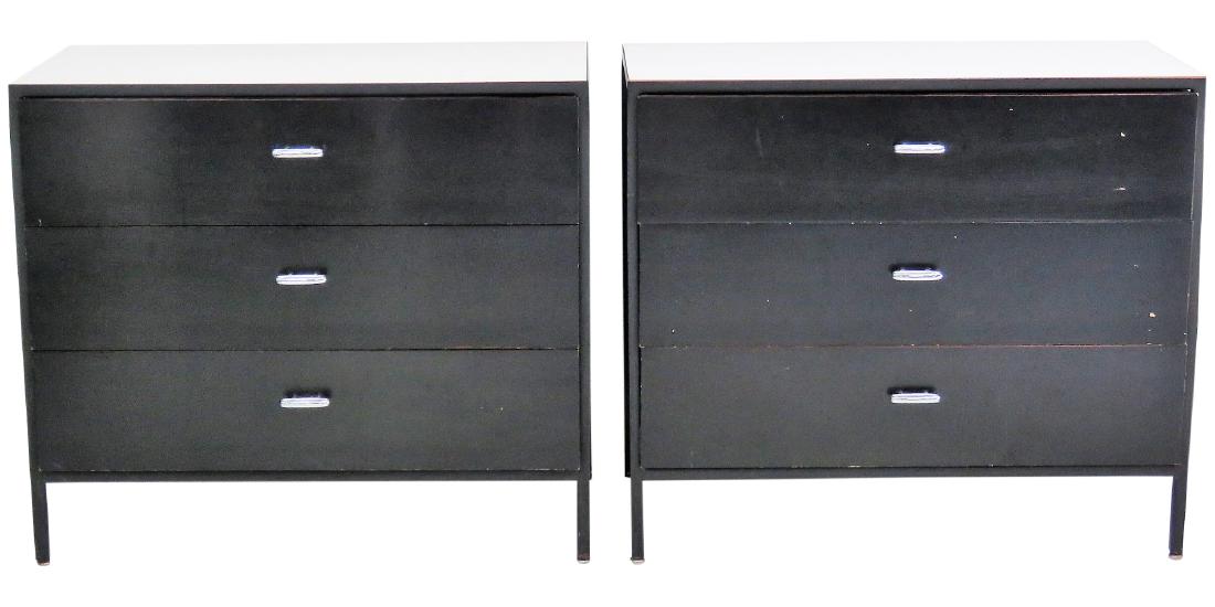 Pair HERMAN MILLER MODERN LAMINATE 3 DRAWER CHESTS (1 of 6)