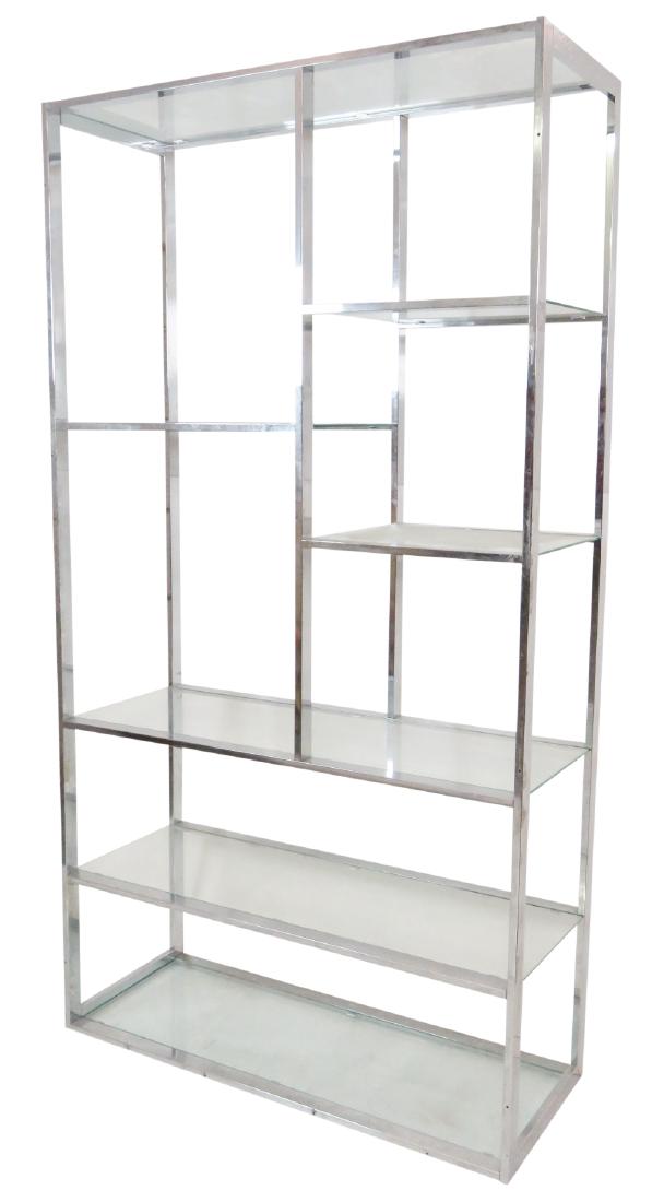 MILO BAUGHMAN CHROME & GLASS ETAGERE (1 of 5)