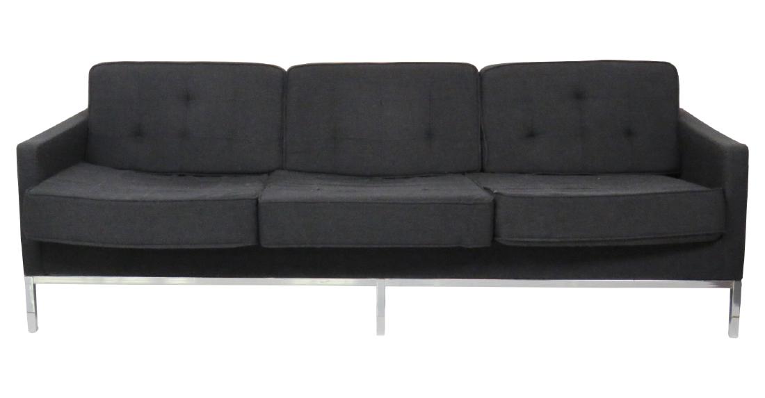 MILO BAUGHMAN STYLE UPHOLSTERED & CHROME SOFA (1 of 7)