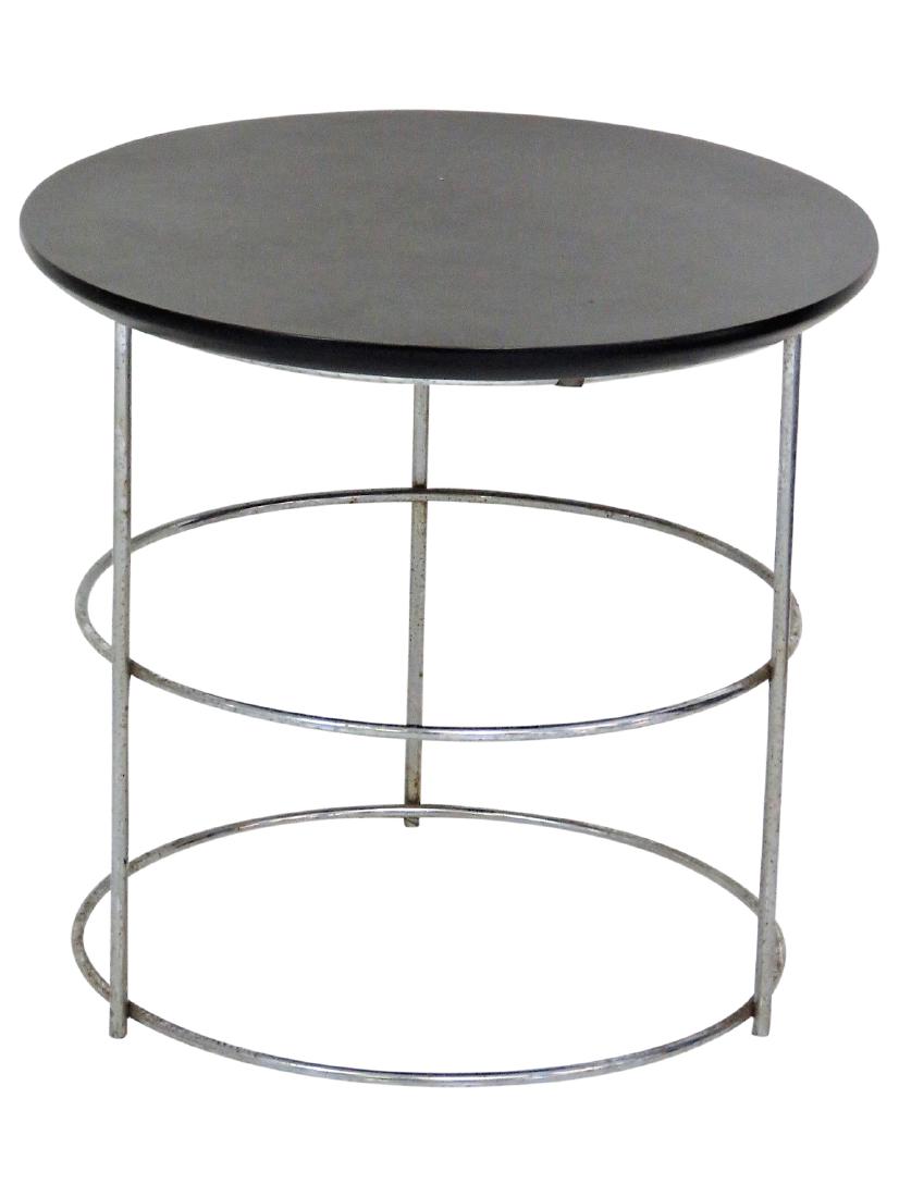 MODERN DESIGN CHROME & LAMINATE SIDE TABLE (1 of 4)