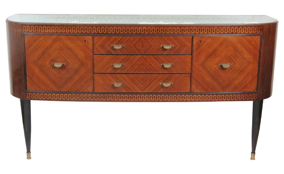 GIO PONTI STYLE GLASSTOP MODERN SIDEBOARD (1 of 8)