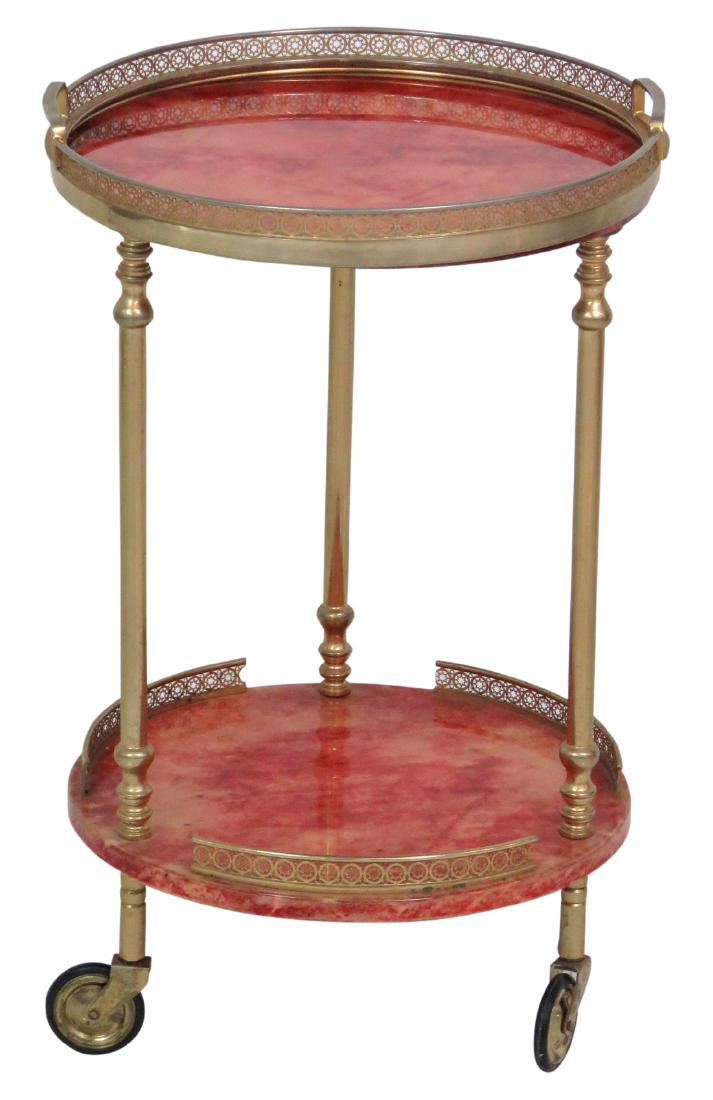 ALDO TURA GOATSKIN LACQUERED TEA CART (1 of 3)