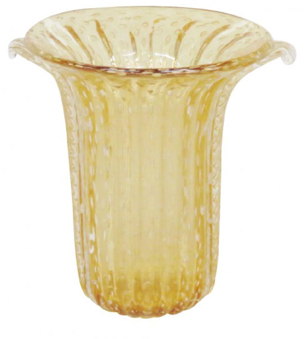 14" MURANO GLASS GOLD FLECK BUBBLE VASE (1 of 3)