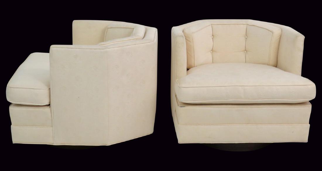 Pair DUNBAR MODERN DESIGN SWIVEL LOUNGE CHAIRS (1 of 8)