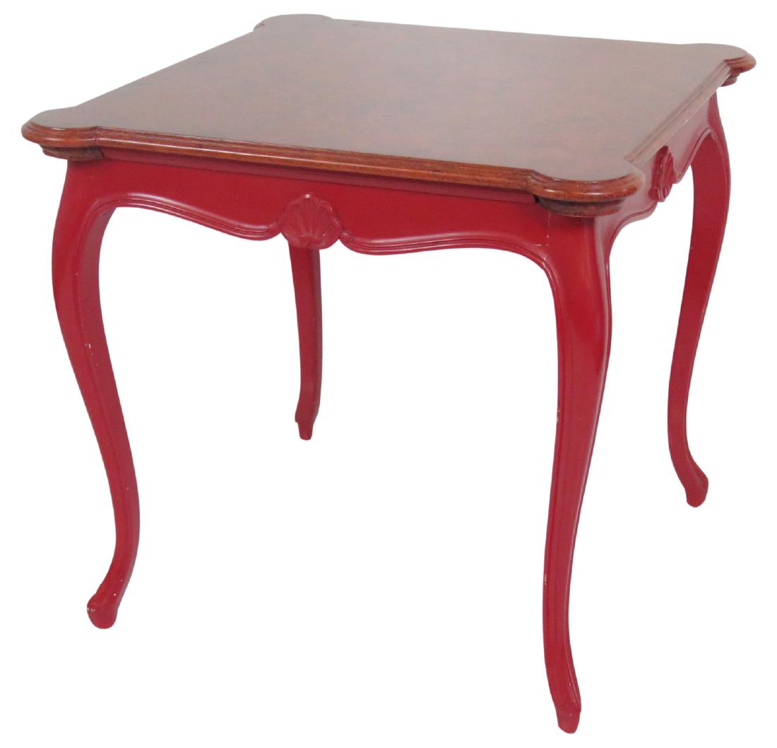 DOROTHY LERNER RED PAINTED GAME TABLE (1 of 9)