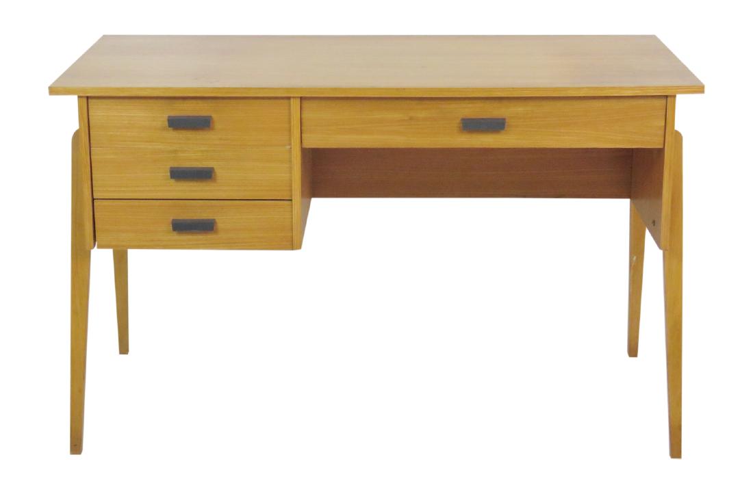 DANISH MODERN TEAK BOOKCASE BACK DESK (1 of 7)