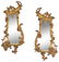 Pair GILT CARVED MIRRORED HANGING WALL SHELVES