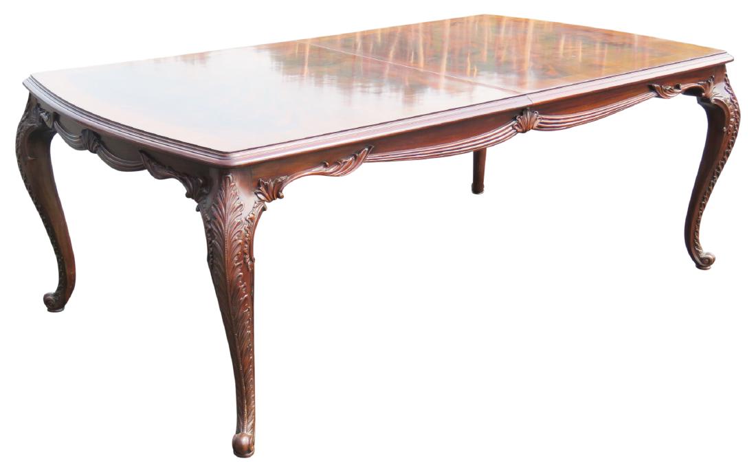 MAITLAND SMITH MAHOGANY CARVED BANDED DINING TABLE (1 of 6)