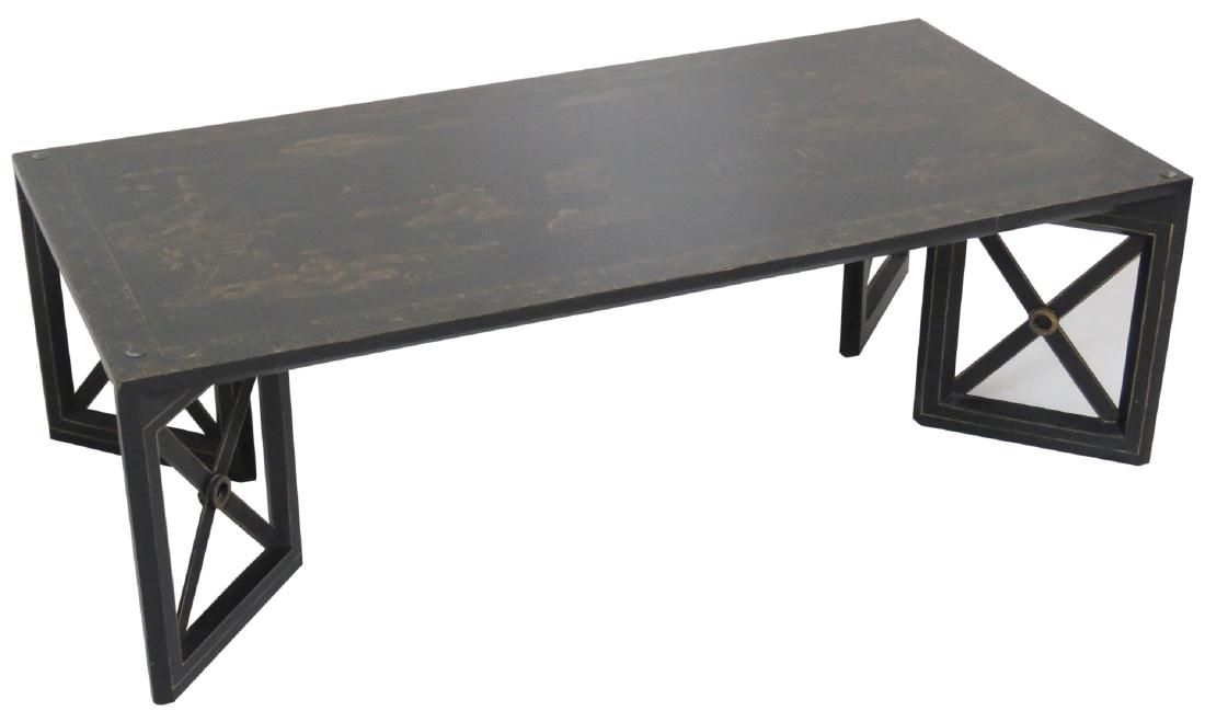 CUSTOM CHINOISERIE DECORATED EBONIZED COFFEE TABLE (1 of 6)