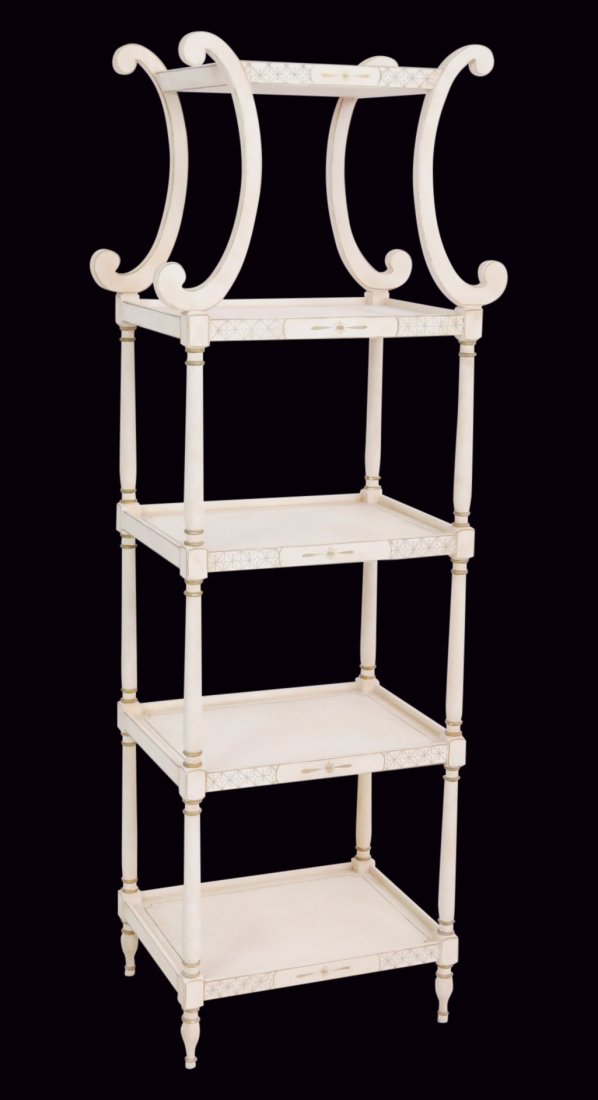 REGENCY STYLE PAINT DECORATED ETAGERE (1 of 5)
