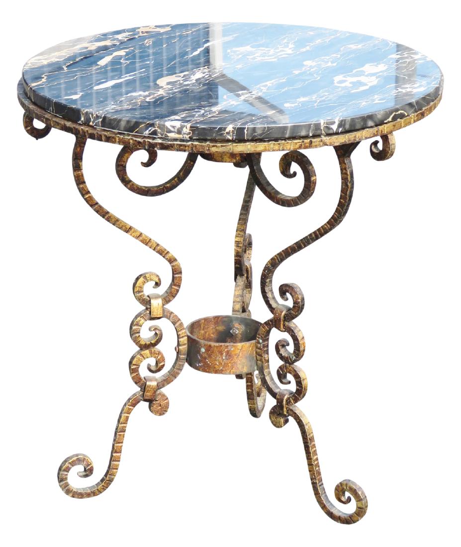 REGENCY STYLE GILT METAL MARBLETOP SIDE TABLE (1 of 3)
