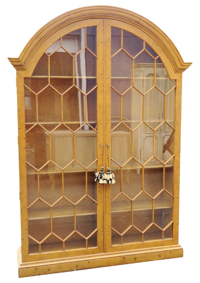 BAKER TWO-DOOR WALNUT DISPLAY CABINET (1 of 7)