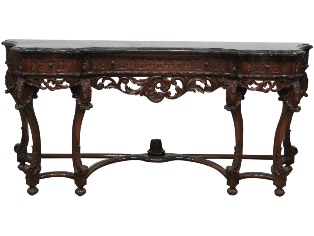 ITALIAN STYLE CARVED MARBLETOP CONSOLE TABLE (1 of 6)