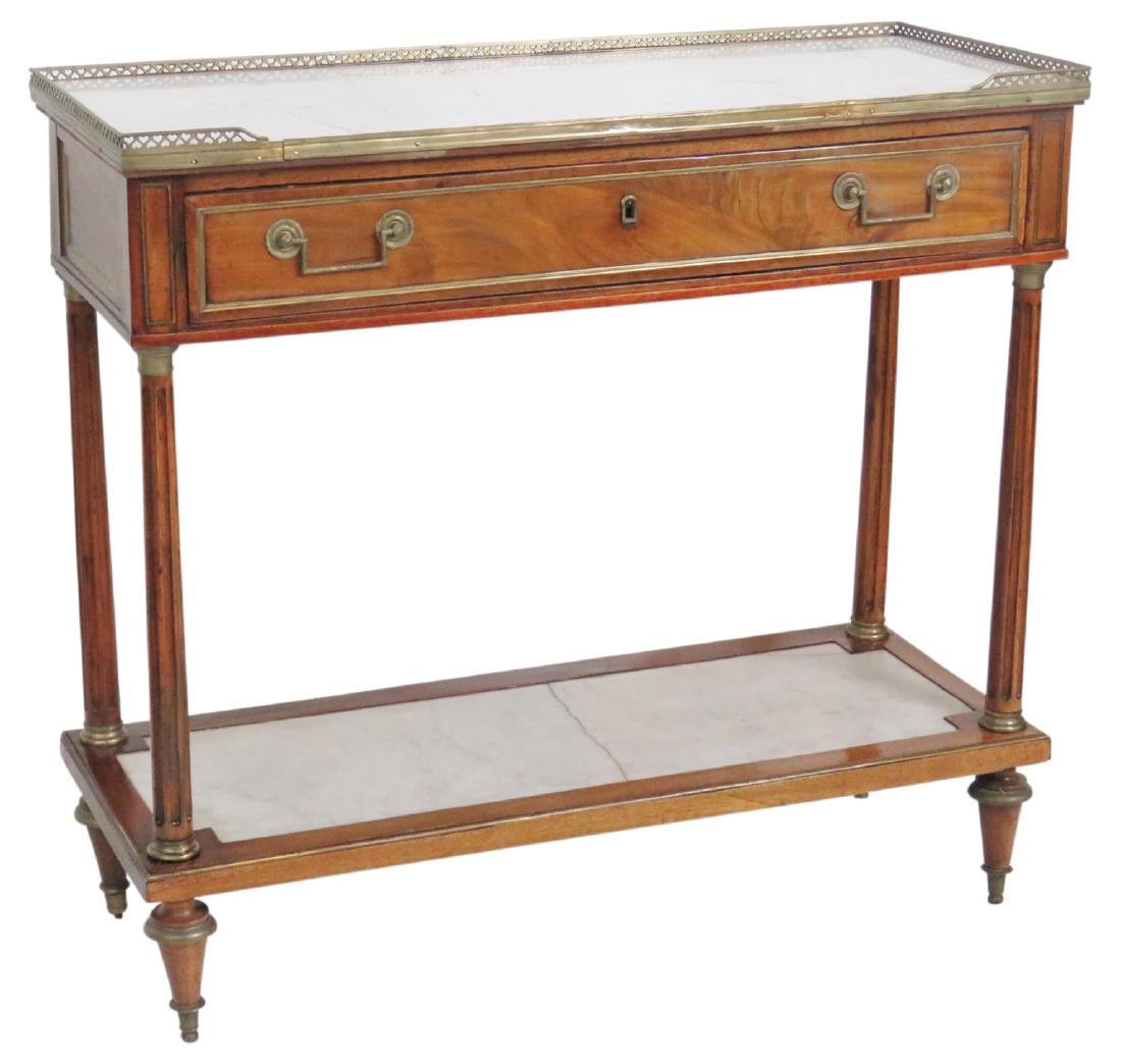 19th c. DIRECTOIRE STYLE MARBLE TOP SOFA TABLE (1 of 11)