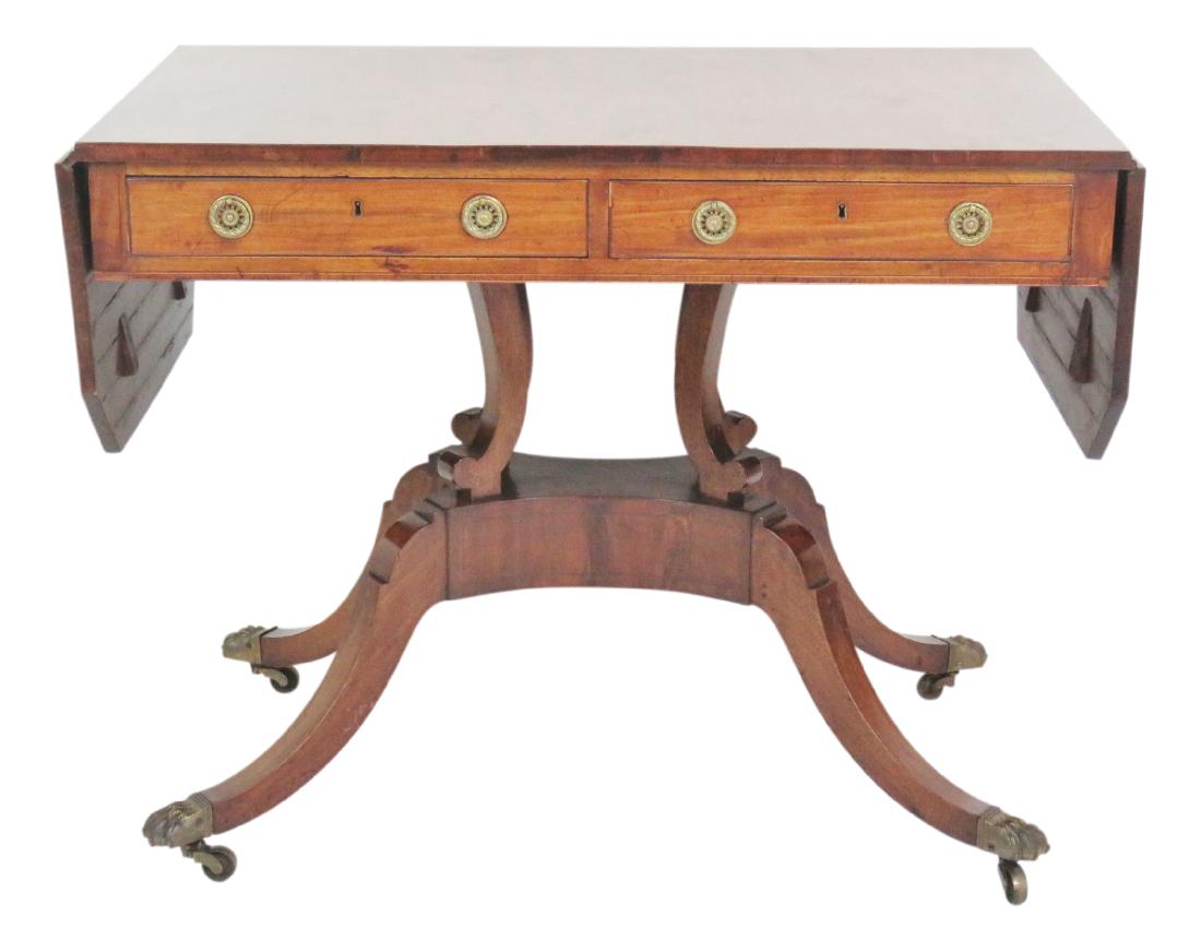 18th c. ENGLISH REGENCY DROPLEAF TABLE (1 of 9)
