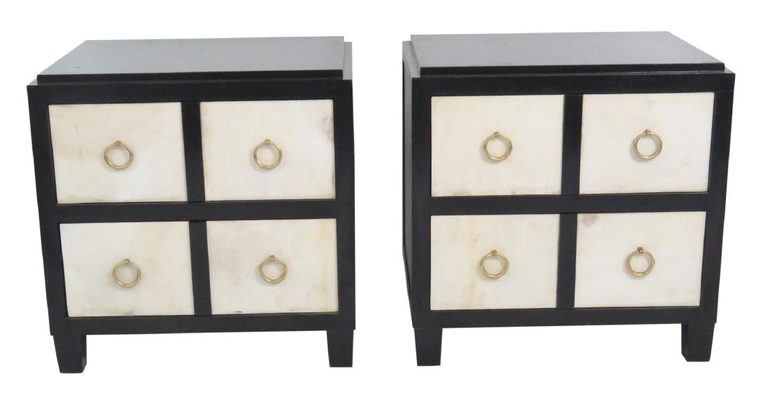 Pair CUSTOM EBONIZED END TABLES (1 of 5)