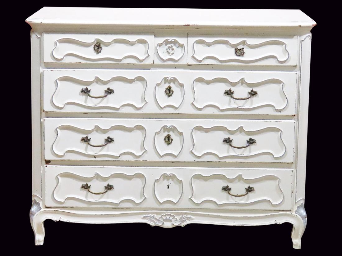 SWEDISH STYLE LOUIS XV STYLE DISTRESSED PAINTED COMMODE (1 of 4)