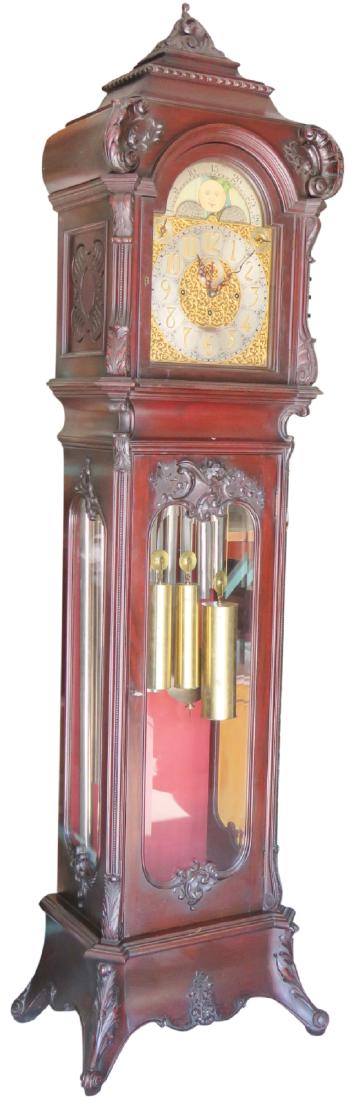 S. KIND & SONS GRANDFATHER'S CLOCK signed DURFEE TUBES (1 of 11)