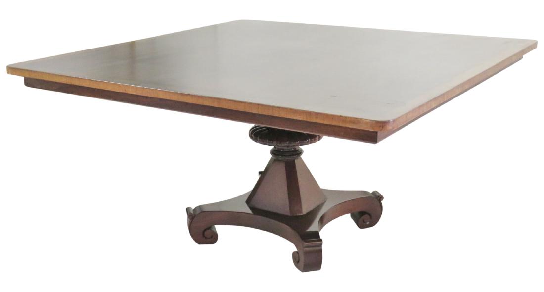 EMPIRE STYLE WALNUT BANDED DINING TABLE (1 of 4)