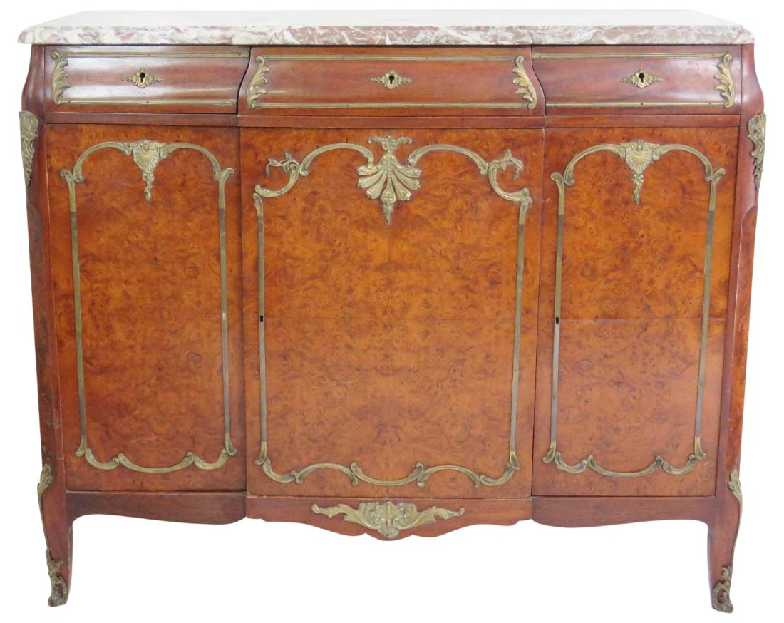 BURL WALNUT MARBLETOP SERVER attr.KRIEGER (1 of 10)