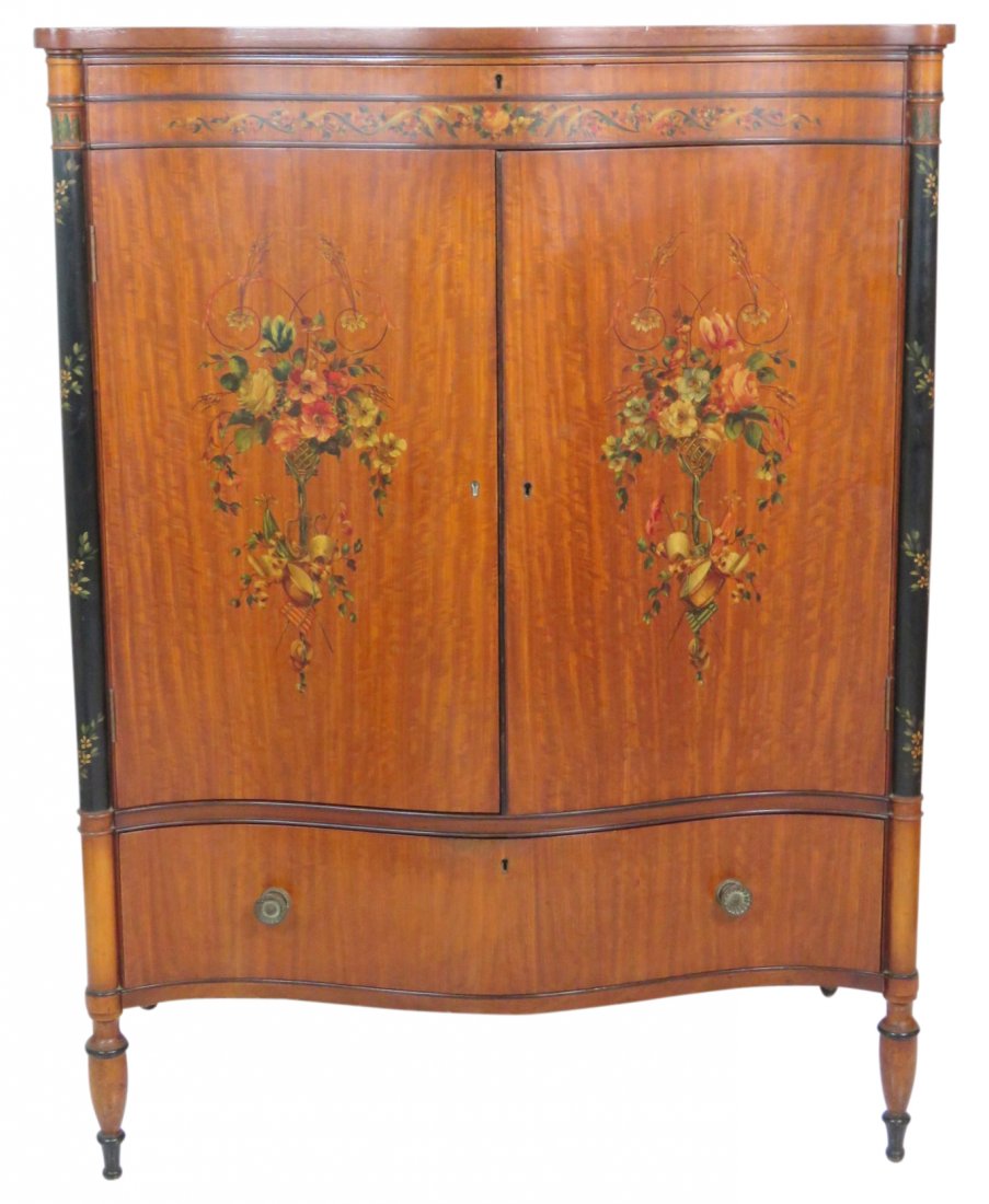 ADAMS STYLE PAINT DECORATED 2 DOOR WARDROBE (1 of 6)