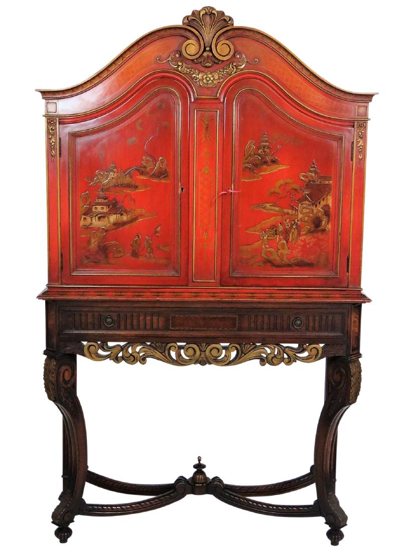 CHINOISERIE PAINT DECORATED 2 DOOR CABINET (1 of 8)