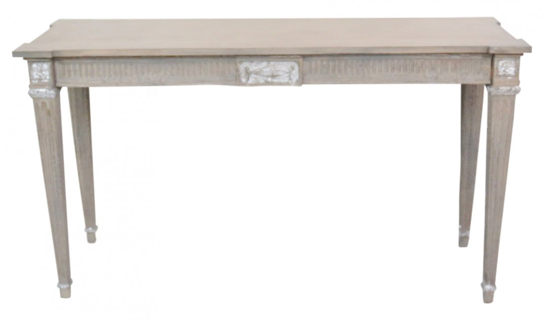 LOUIS XVI STYLE DISTRESSED PAINTED CONSOLE TABLE (1 of 6)